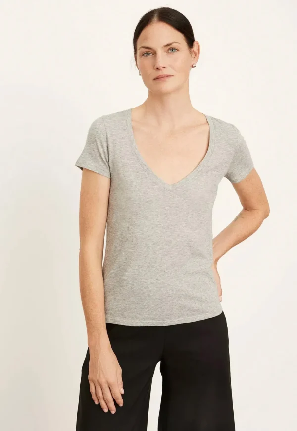 Online Essential V-Neck - Grey Women Tops & Tees