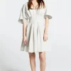 Online Florence Mini Dress - Natural Linen Women Dresses