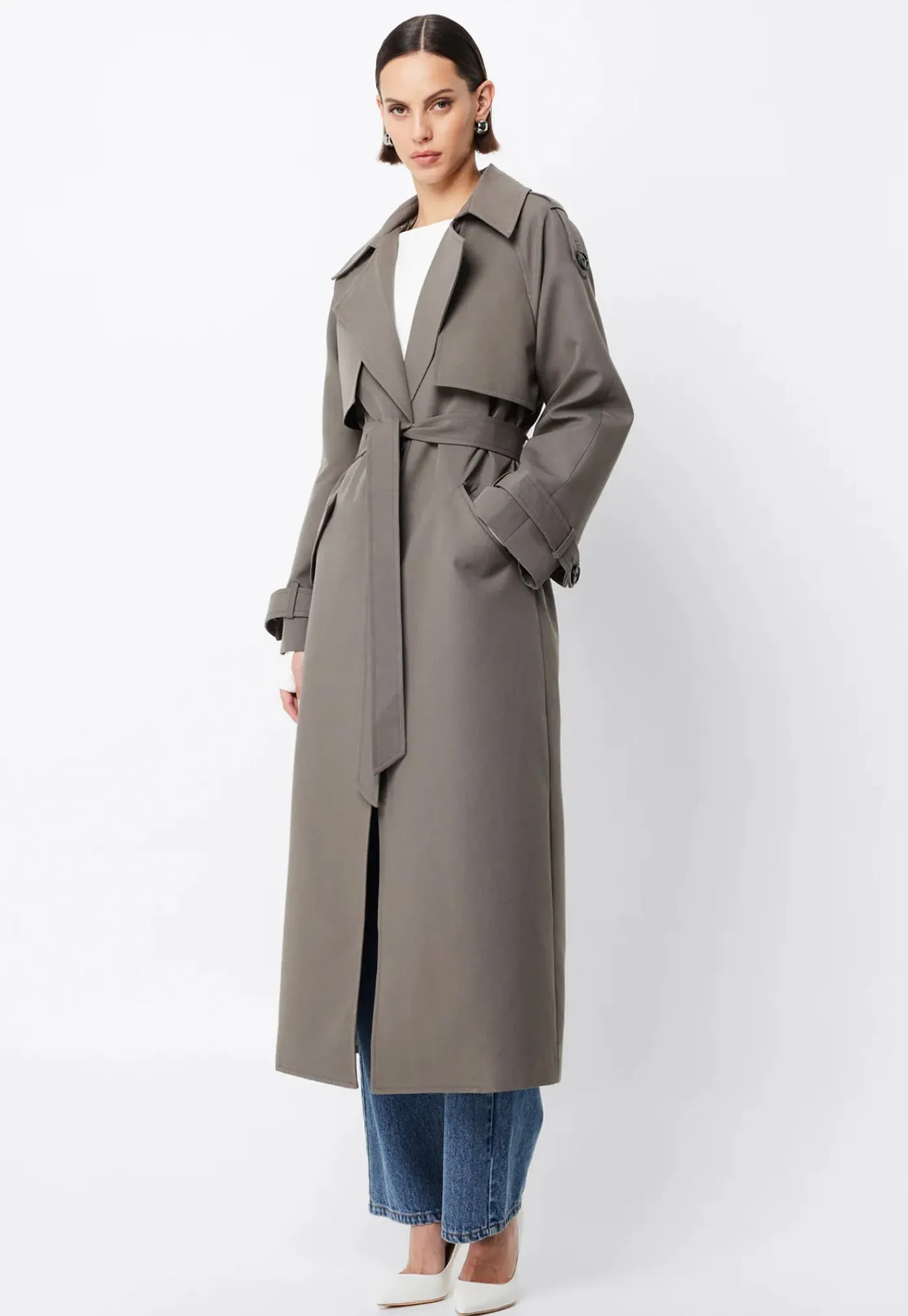 franklin_trench_coat__cha_0.webp Online Franklin Trench Coat - Charcoal Women Coats