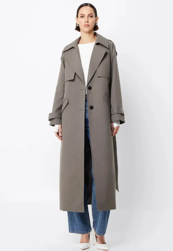 Online Franklin Trench Coat - Charcoal Women Coats