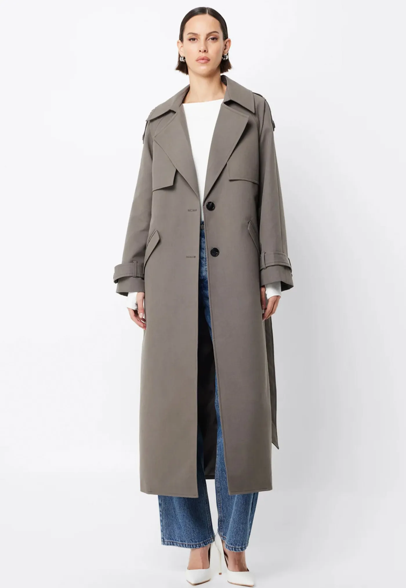 franklin_trench_coat__cha_1.webp Online Franklin Trench Coat - Charcoal Women Coats