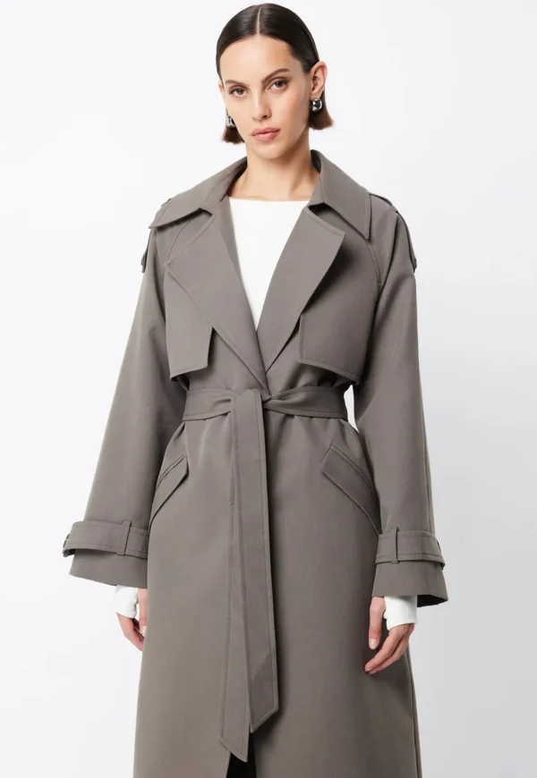 Online Franklin Trench Coat - Charcoal Women Coats