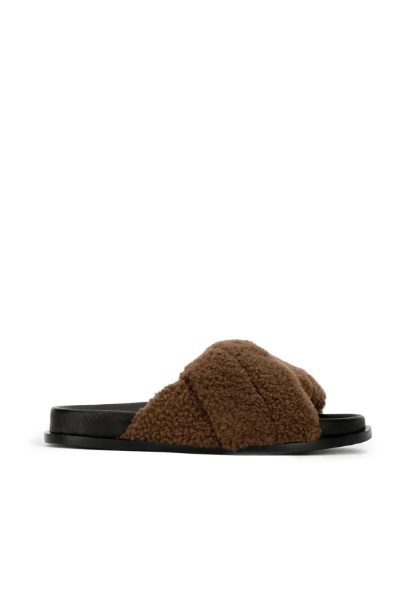 Best Gansu Slide Shearling - Burnt Toast Women Footwear | Slides & Sandals