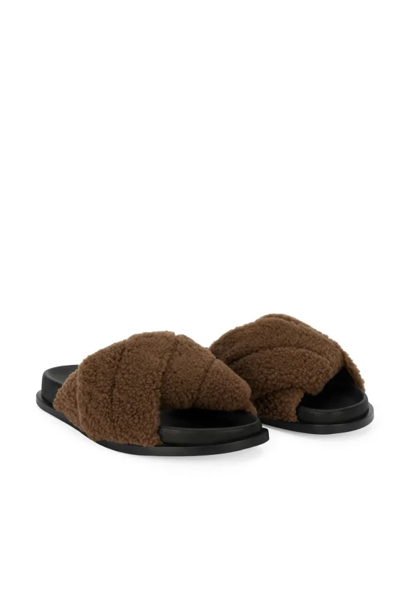 Best Gansu Slide Shearling - Burnt Toast Women Footwear | Slides & Sandals