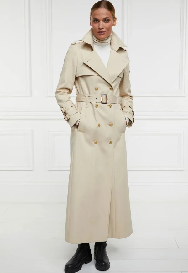 Outlet Gatcombe Full Length Trench Coat - Stone Women Coats