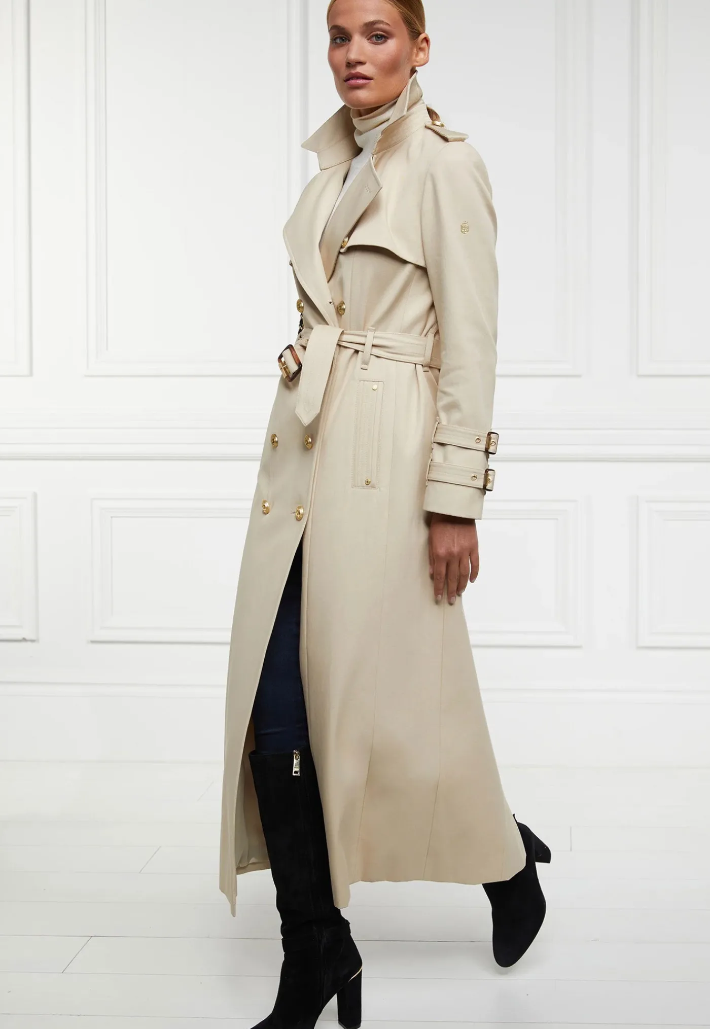 gatcombe_full_length_tren_1.webp Outlet Gatcombe Full Length Trench Coat - Stone Women Coats