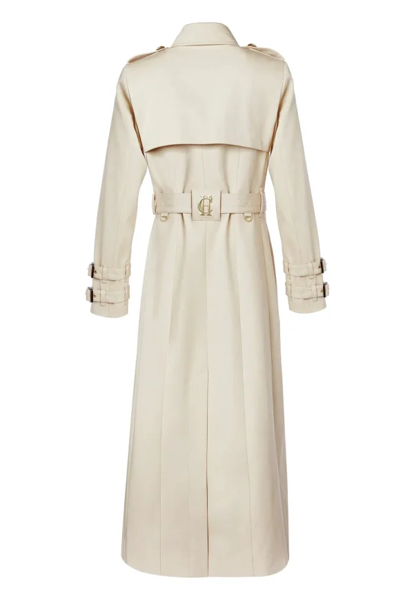 Outlet Gatcombe Full Length Trench Coat - Stone Women Coats