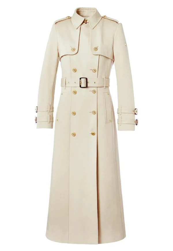 Outlet Gatcombe Full Length Trench Coat - Stone Women Coats