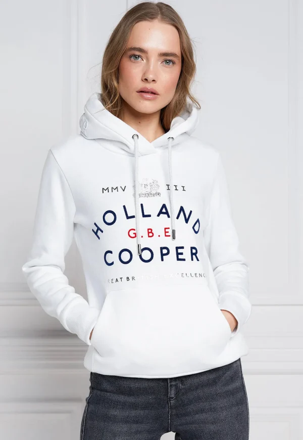 Sale GBE Flock Logo Hoodie - Optic White Women Sweaters & Hoodies