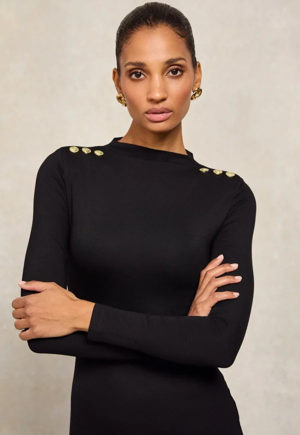 Outlet Harper Long Sleeve Maxi Dress - Black Women Dresses