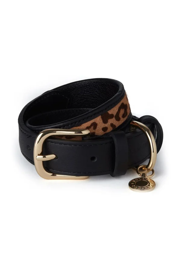 Online HC Classic Dog Collar - Black & Leopard Pony Pets