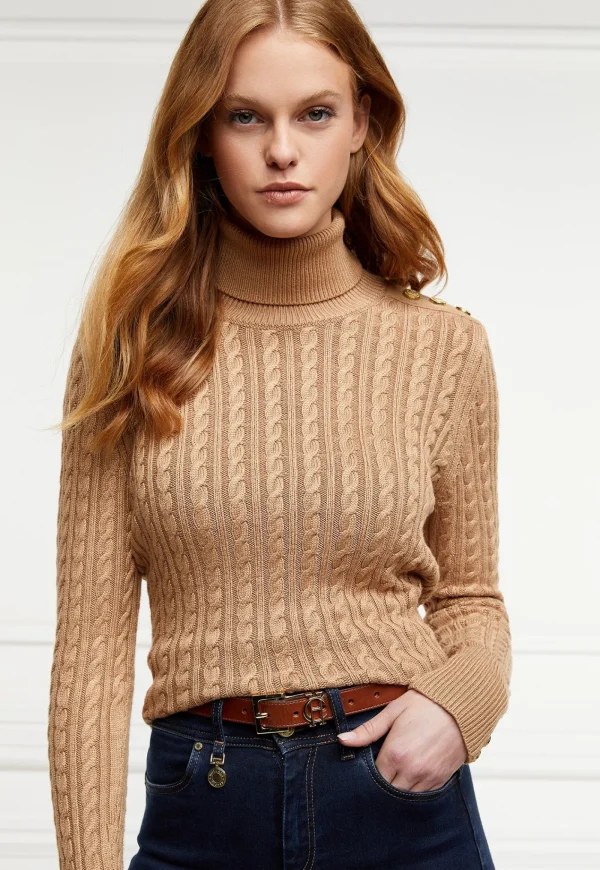Fashion HC Slim Logo Belt - Tan Women Belts | Belts