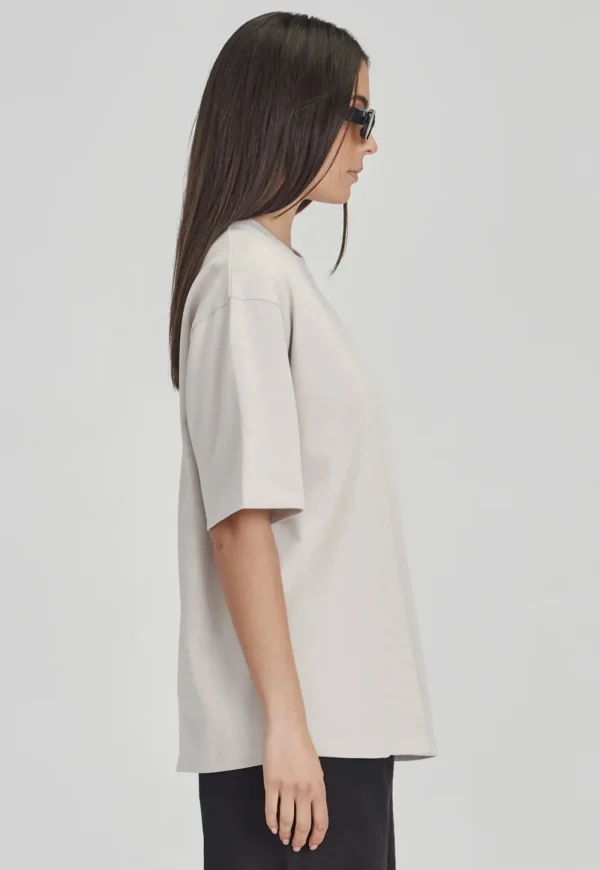 Fashion Heavy Longline Tee - Pumice Women Tops & Tees