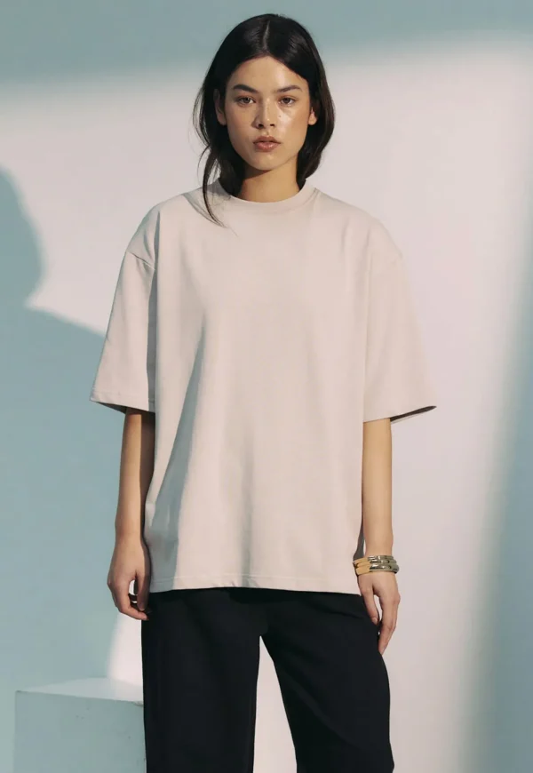 Fashion Heavy Longline Tee - Pumice Women Tops & Tees