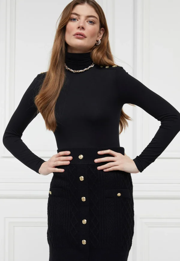 New Hepburn Mini Skirt - Black Cable Women Skirts