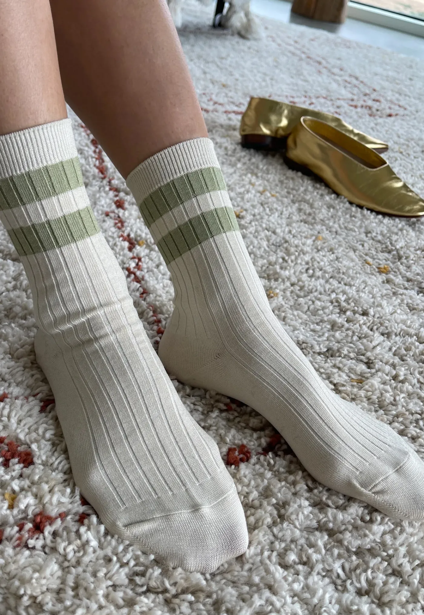 her_varsity_socks__guacam_2.webp Clearance Her Varsity Socks - Guacamole Women Socks | Socks