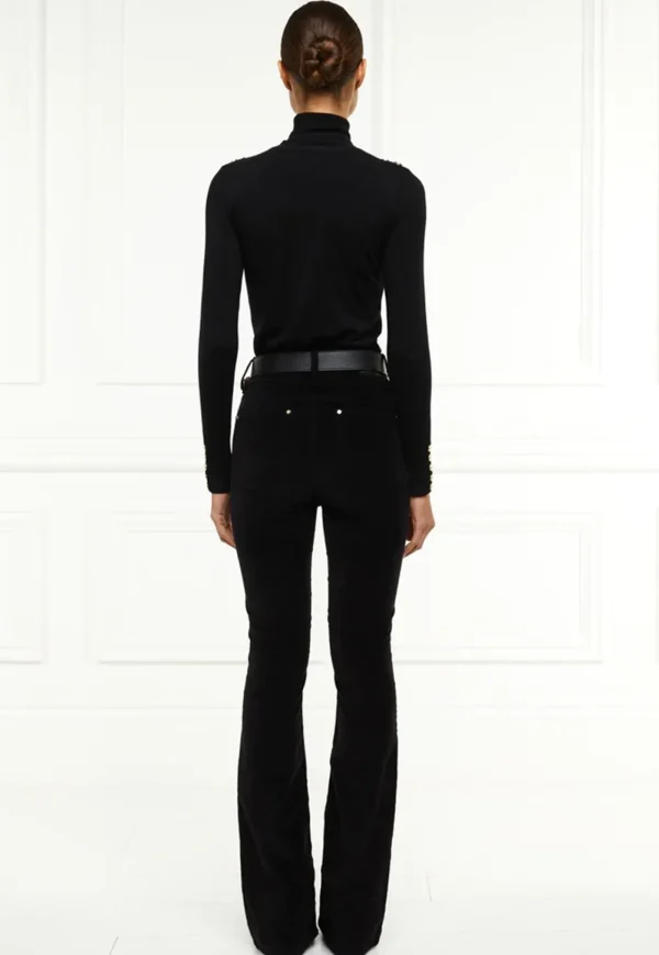 Hot High Rise Velvet Flare - Black Women Denim