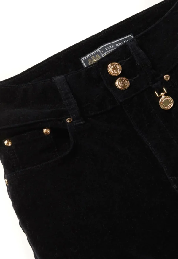Hot High Rise Velvet Flare - Black Women Denim