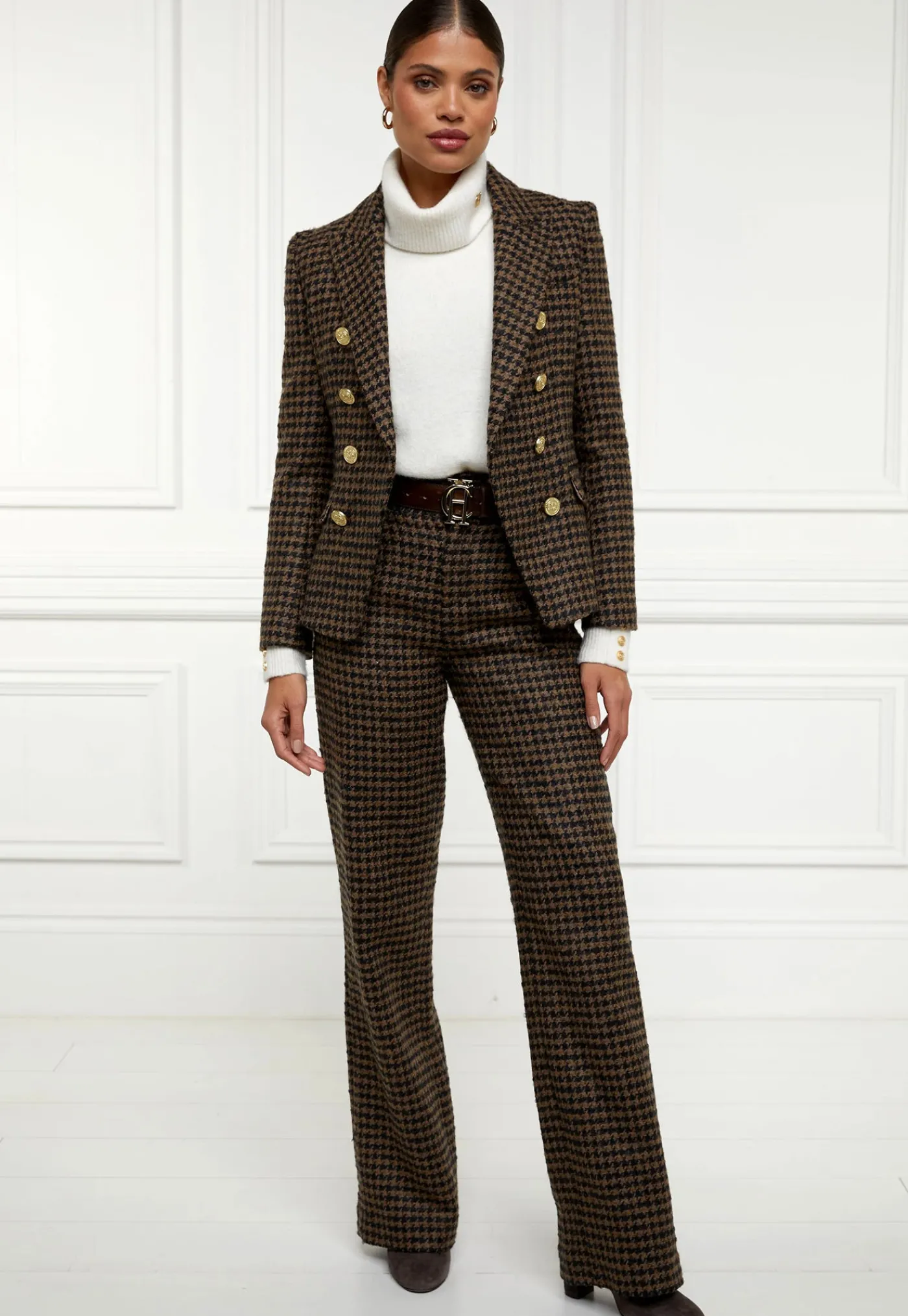 high_waisted_straight_tro_0-2.webp Discount High Waisted Straight Trouser - Chocolate Houndstooth Women Pants