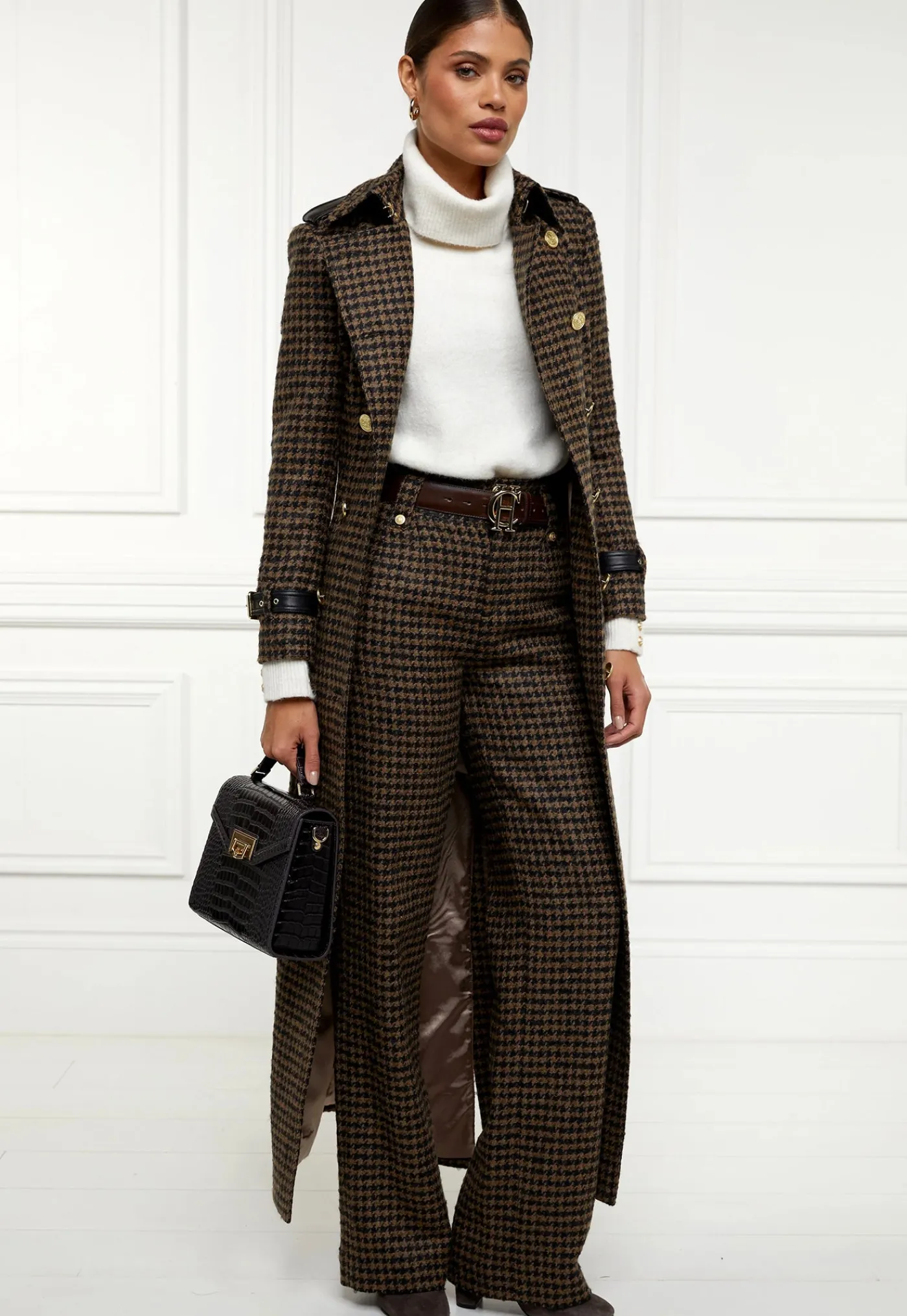 high_waisted_straight_tro_5-1.webp Discount High Waisted Straight Trouser - Chocolate Houndstooth Women Pants