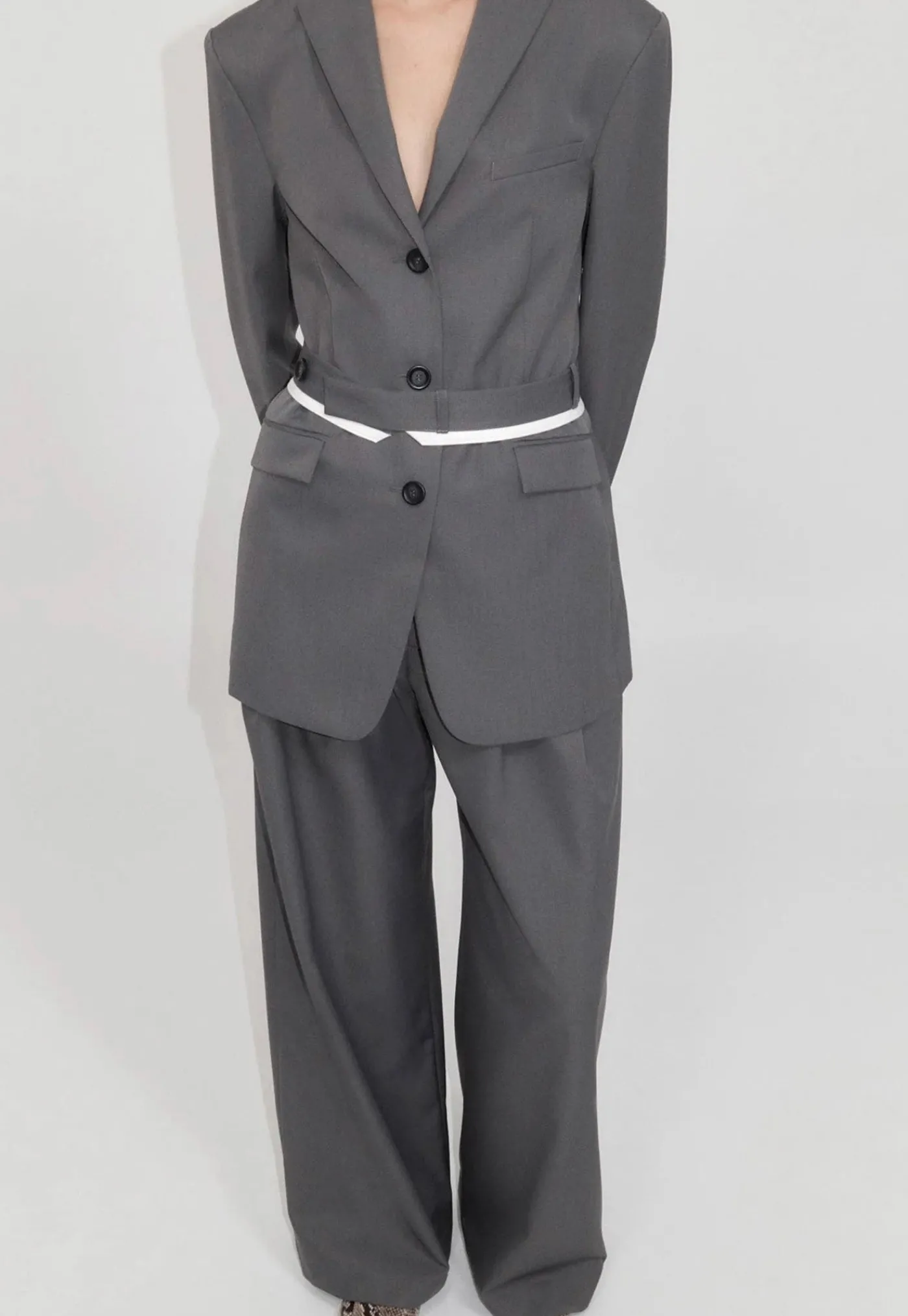 homme_belted_blazer__pewt_2.webp Best Homme Belted Blazer - Pewter Grey Women Blazers & Jackets