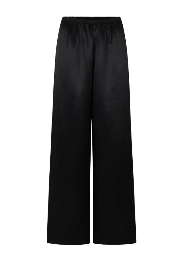 Clearance Irving Trouser - Black Satin Women Pants