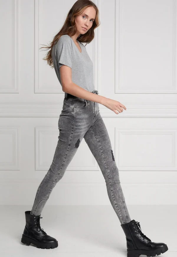 Discount Jodhpur Jean - Distressed Ash Grey Women Denim