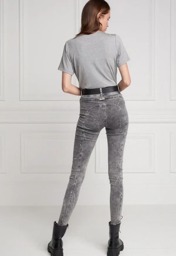 Discount Jodhpur Jean - Distressed Ash Grey Women Denim