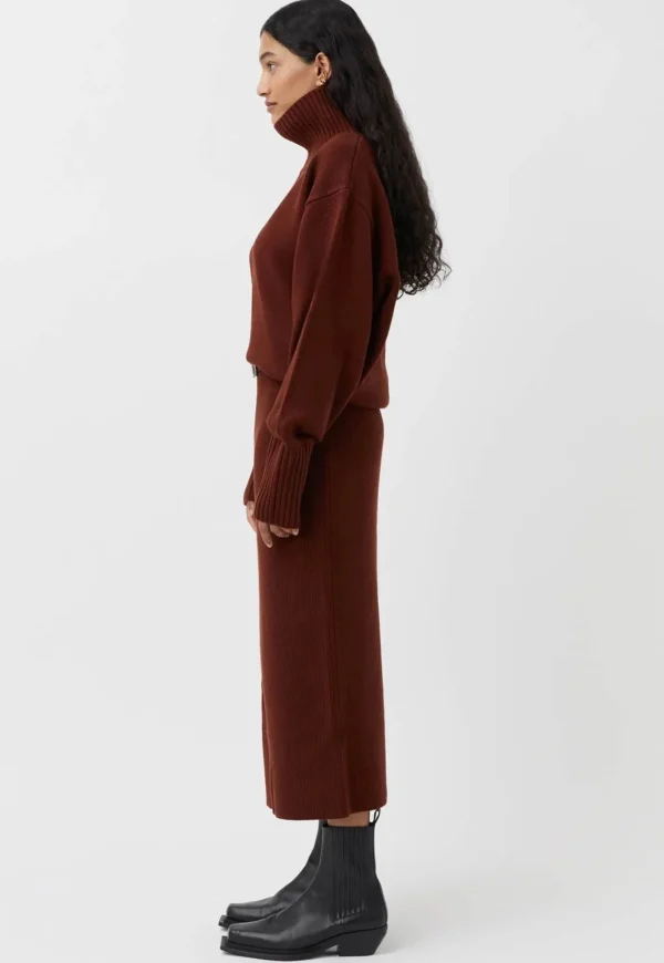 Outlet Kalina Skirt - Mahogany Women Skirts