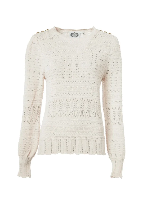 Outlet Kelsie Pointelle Knit - Almond Women Tops & Tees