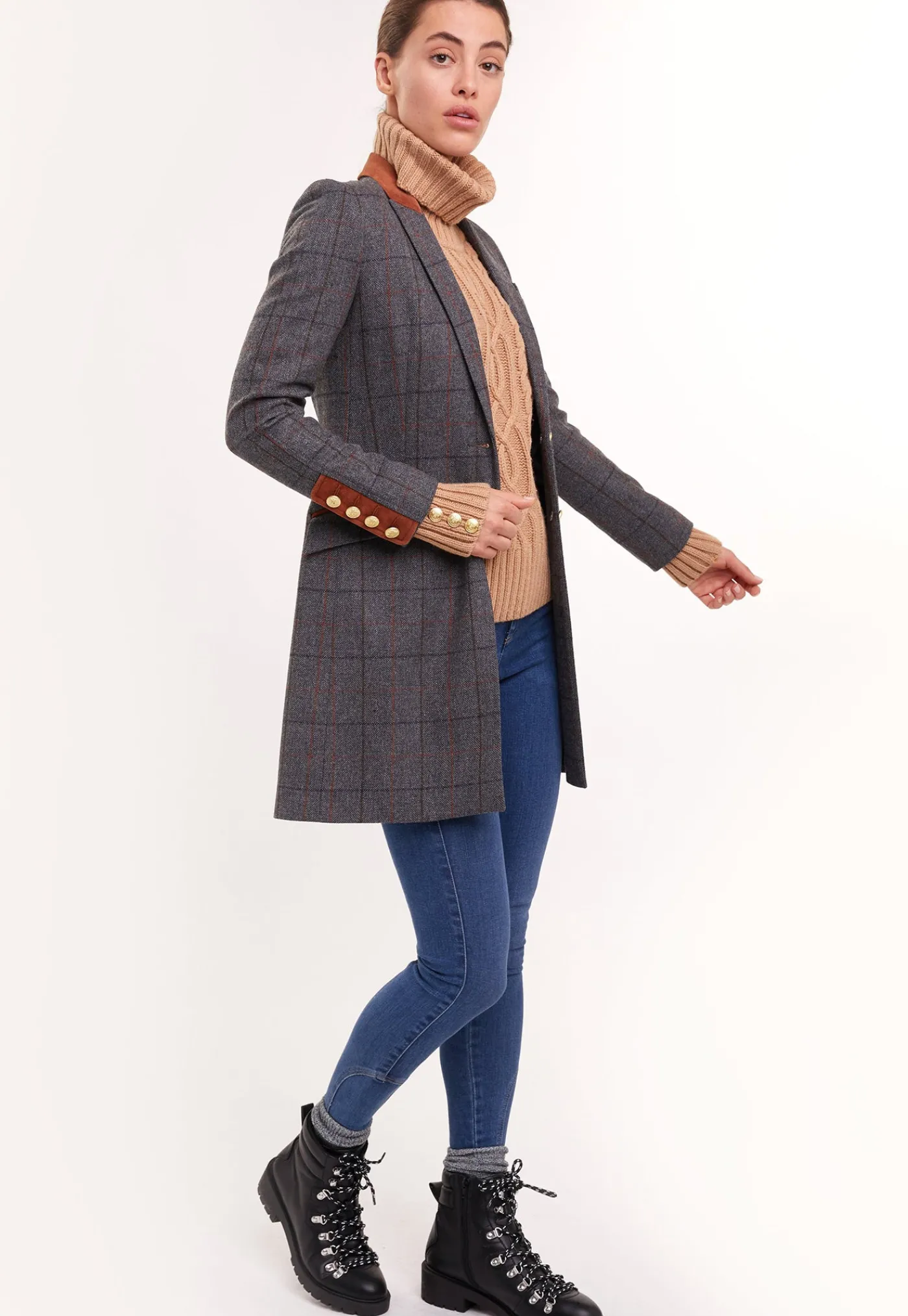 kempton_coat__mid_blue_ch_2.webp Online Kempton Coat - Mid Blue Check Women Coats