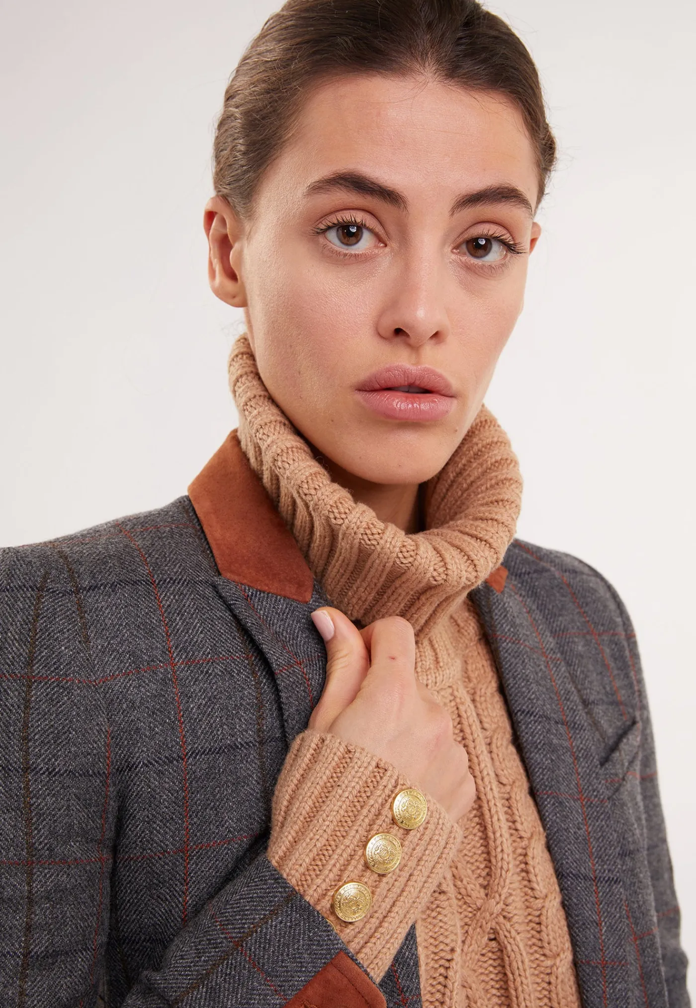 kempton_coat__mid_blue_ch_4.webp Online Kempton Coat - Mid Blue Check Women Coats