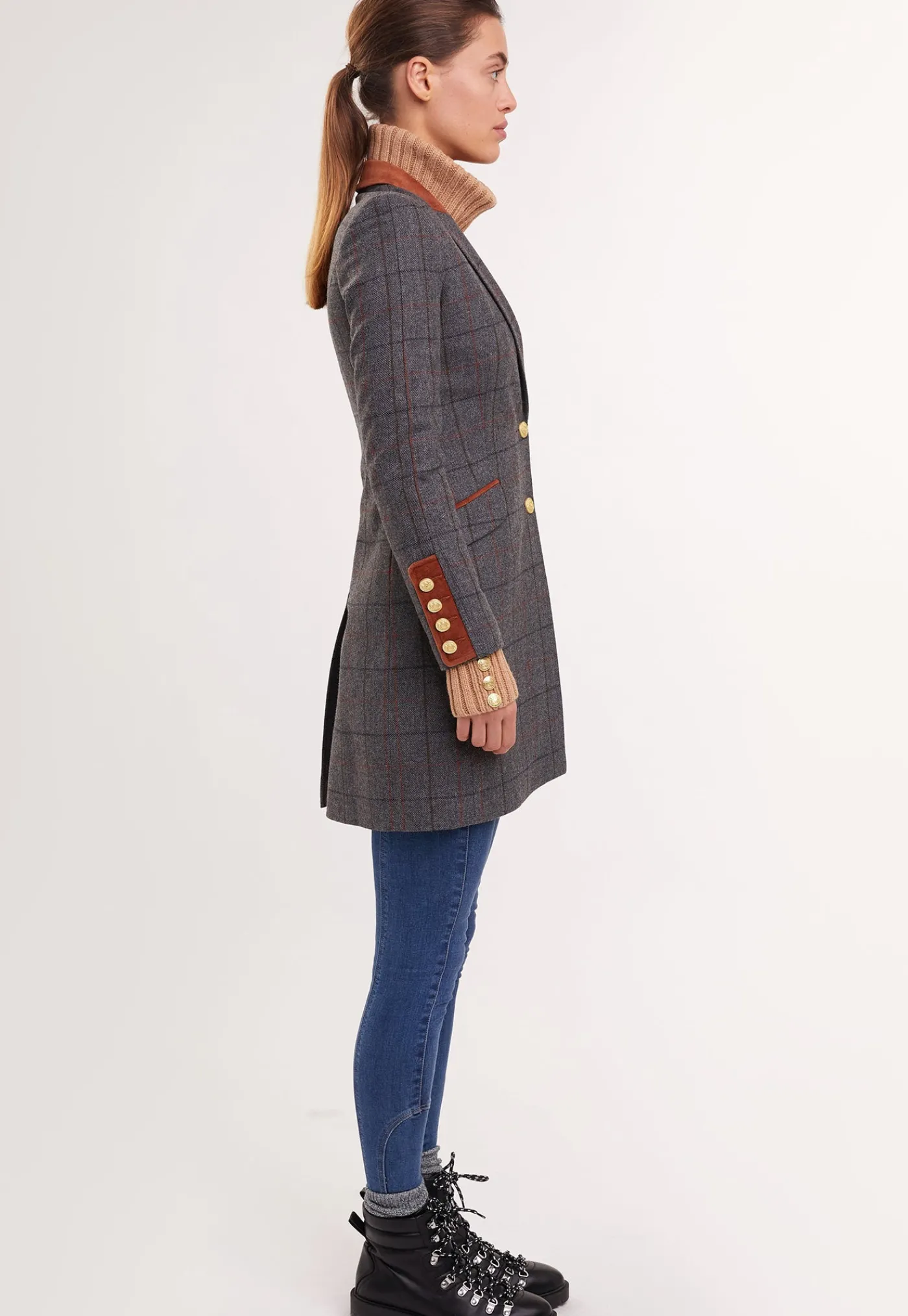kempton_coat__mid_blue_ch_5.webp Online Kempton Coat - Mid Blue Check Women Coats