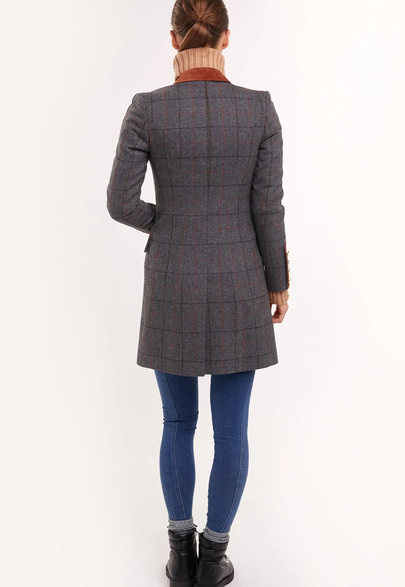 kempton_coat__mid_blue_ch_6.webp Online Kempton Coat - Mid Blue Check Women Coats