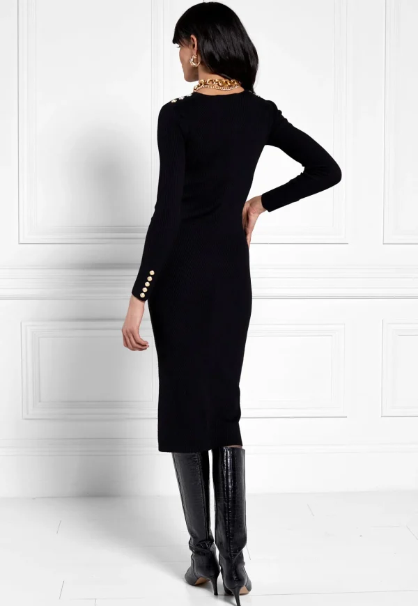 Online Kensington Vee Neck Midi Dress - Black Women Dresses