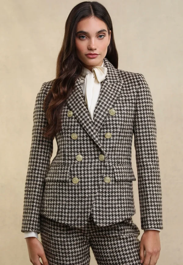 Discount Knightsbridge Blazer - Coffee Houndstooth Women Blazers & Jackets