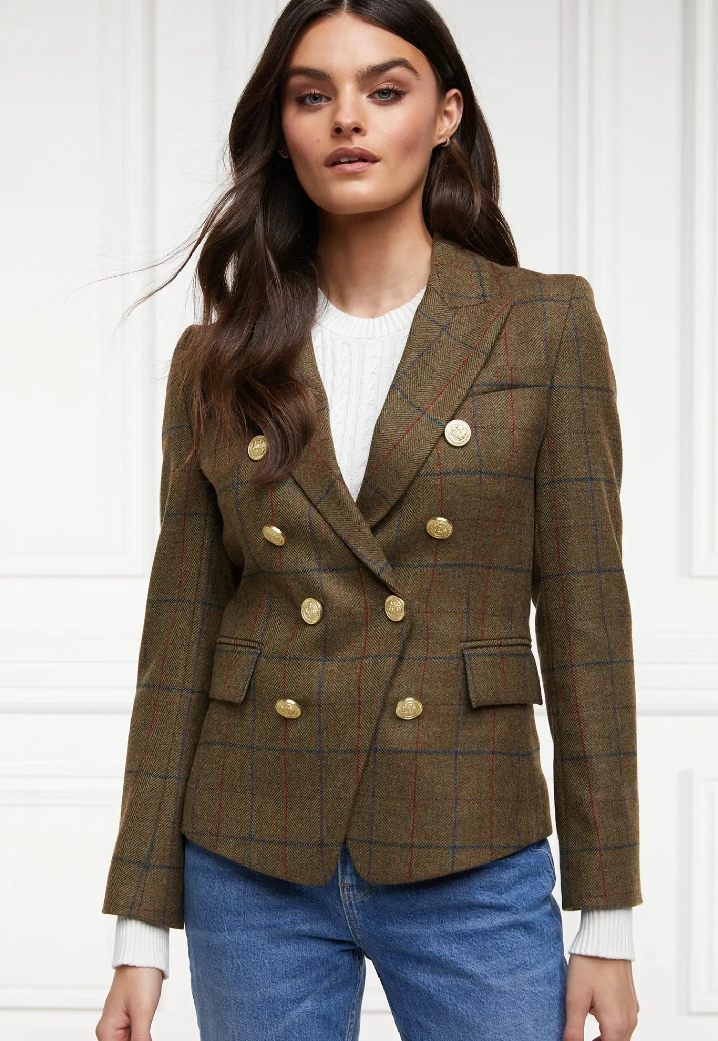 knightsbridge_blazer__gle_1.webp Sale Knightsbridge Blazer - Glen Green Women Blazers & Jackets