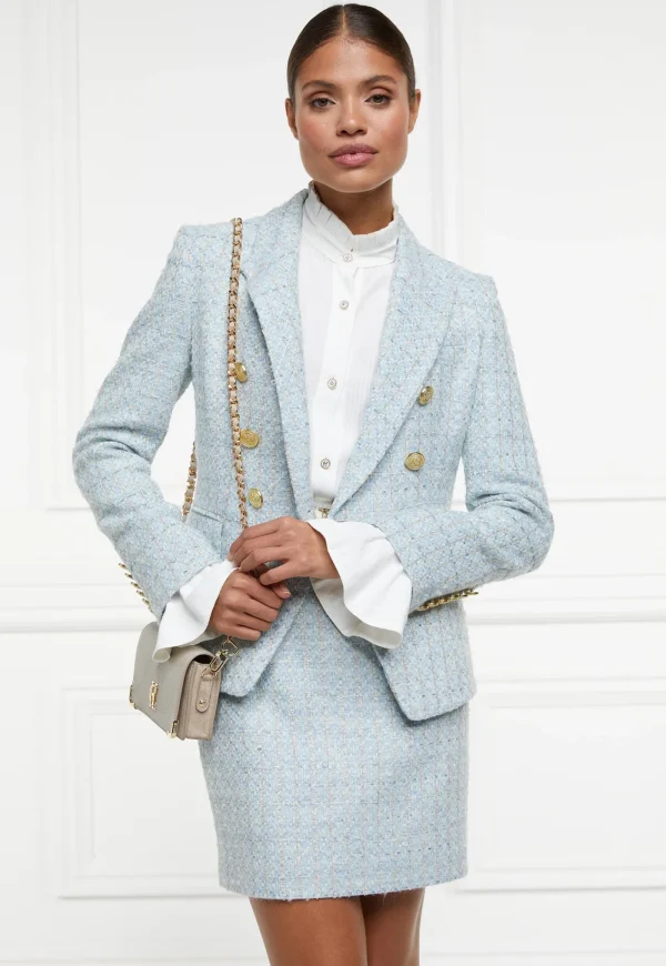 Fashion Knightsbridge Blazer - Sky Blue Boucle Women Blazers & Jackets