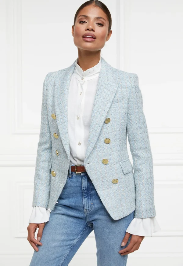 Fashion Knightsbridge Blazer - Sky Blue Boucle Women Blazers & Jackets