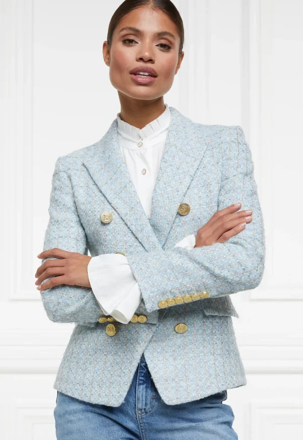 Fashion Knightsbridge Blazer - Sky Blue Boucle Women Blazers & Jackets