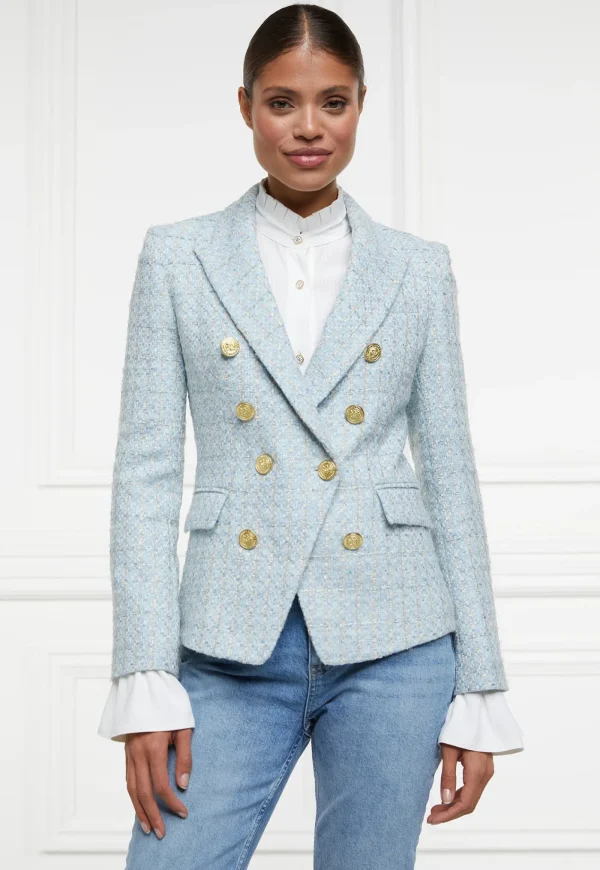 Fashion Knightsbridge Blazer - Sky Blue Boucle Women Blazers & Jackets