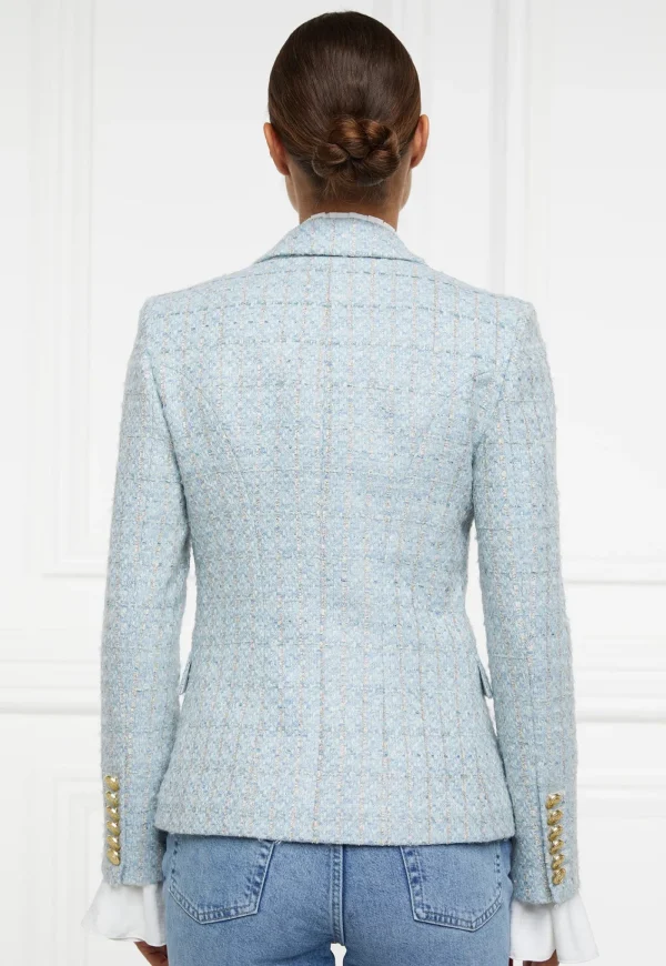 Fashion Knightsbridge Blazer - Sky Blue Boucle Women Blazers & Jackets