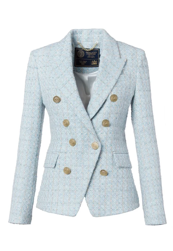 Fashion Knightsbridge Blazer - Sky Blue Boucle Women Blazers & Jackets