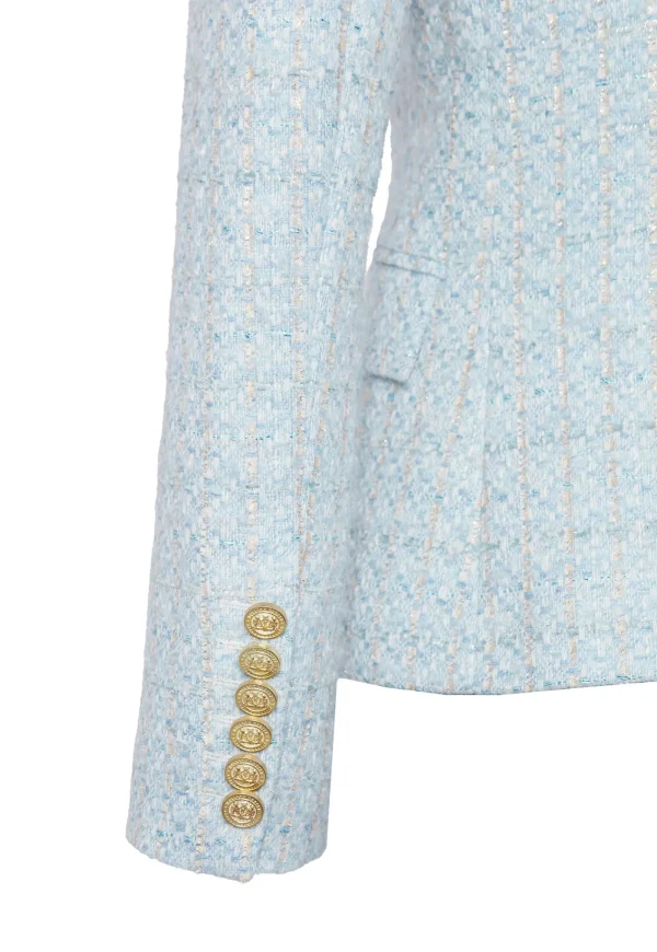Fashion Knightsbridge Blazer - Sky Blue Boucle Women Blazers & Jackets
