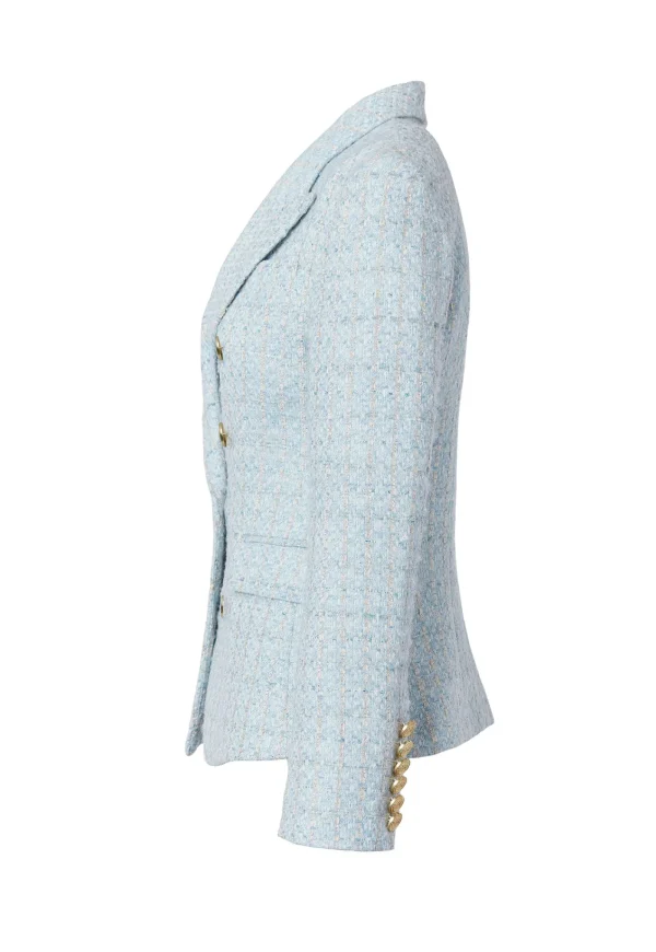 Fashion Knightsbridge Blazer - Sky Blue Boucle Women Blazers & Jackets