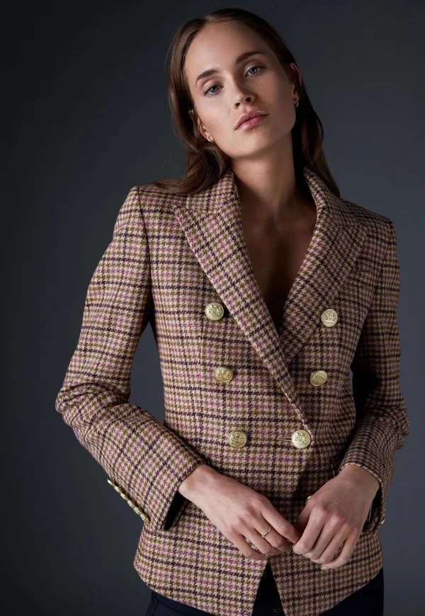 Outlet Knightsbridge Blazer - Sudeley Pink Tweed Women Blazers & Jackets