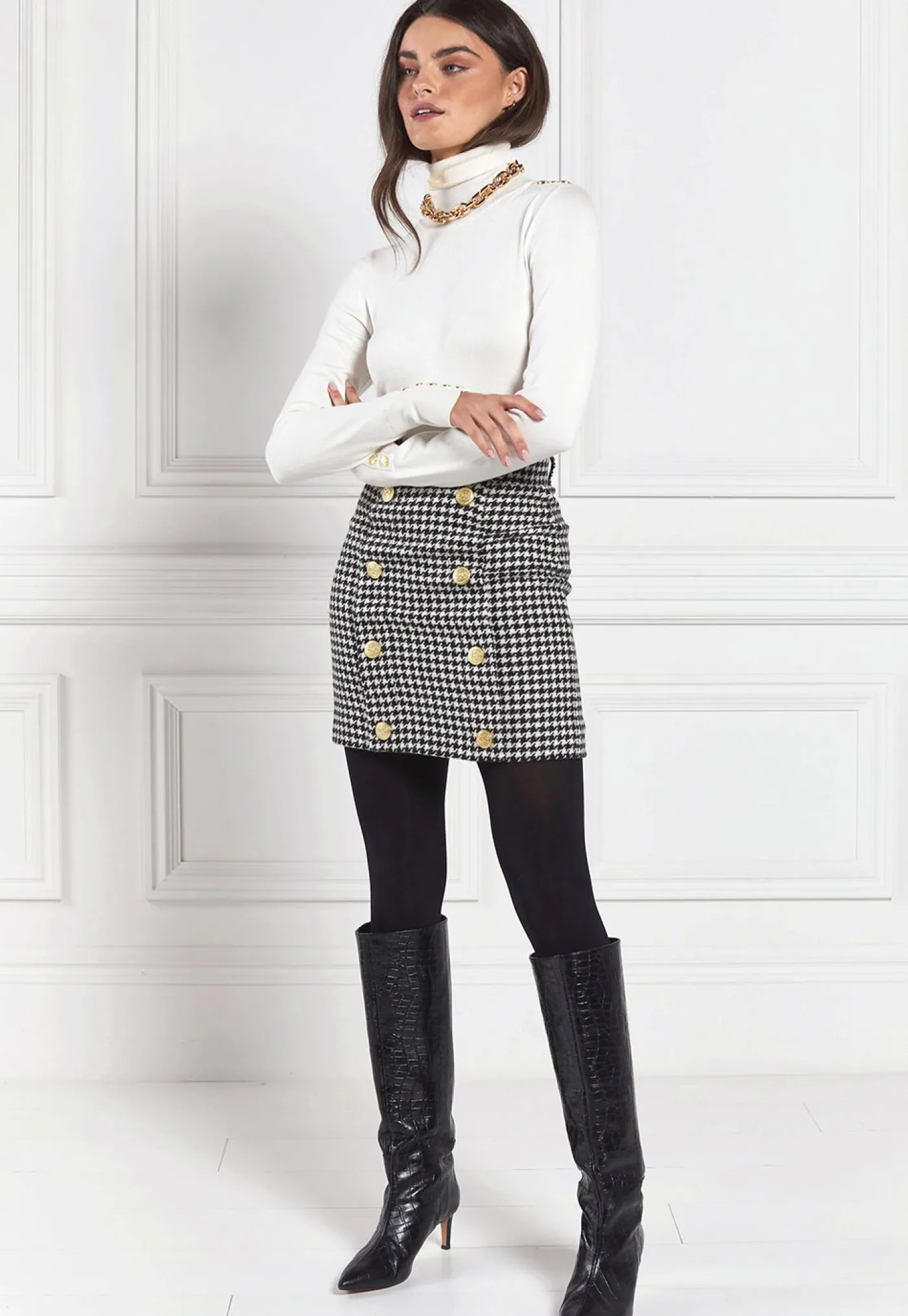 knightsbridge_skirt__houn_2.webp Sale Knightsbridge Skirt - Houndstooth Women Skirts