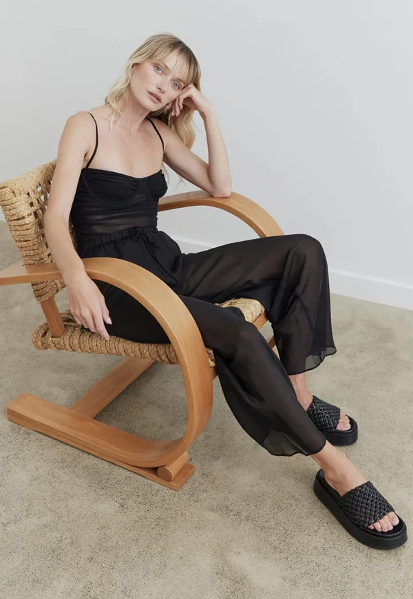 Discount Knotted Platform Slide - Black Women Footwear | Slides & Sandals