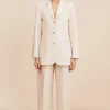 Best Leon Blazer - Beige Pinstripe Women Blazers & Jackets