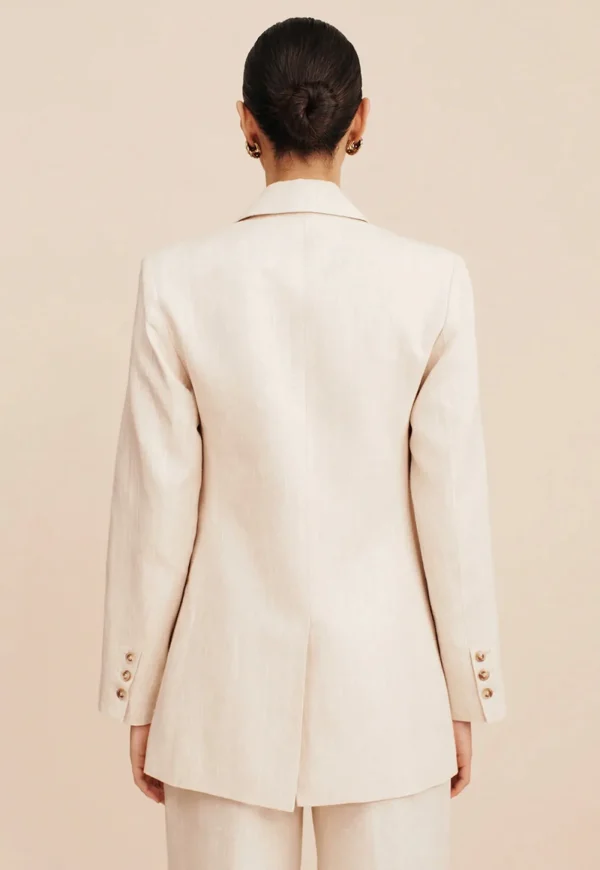 Best Leon Blazer - Beige Pinstripe Women Blazers & Jackets